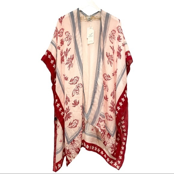 SAVE THE OCEAN APPAREL Floral Lightweight Kimono Wrap Coverup - Picture 2 of 2